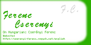 ferenc cserenyi business card